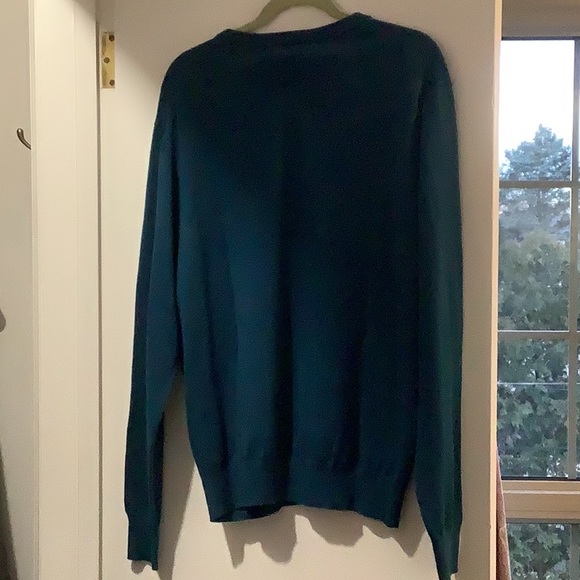 NWT men’s St. John’s Bay Large super soft Teal sweater. 60% cotton, 40% poly. - Picture 4 of 9
